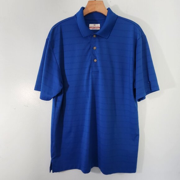 Grand Slam Airflow Polo Shirt Golf Blue Short Sleeve Polyester Large EUC - Picture 5 of 10